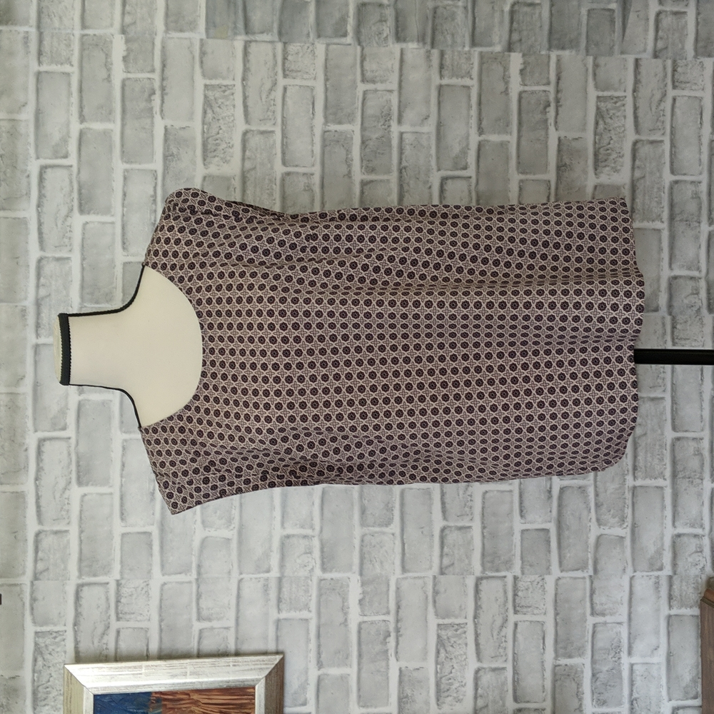 Merona Pink Sleeveless Patterned Blouse; XL
